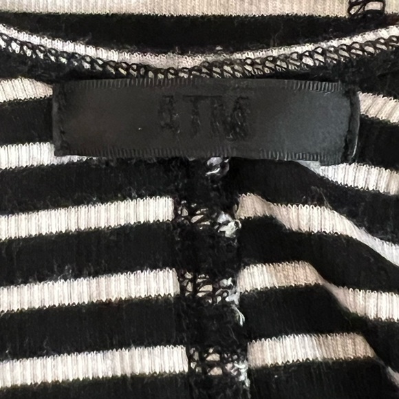 ATM STRIPED WRESTLER TANK DRESS BLACK WHITE STRIPED STRETCHY SMALL MINI - Picture 10 of 10